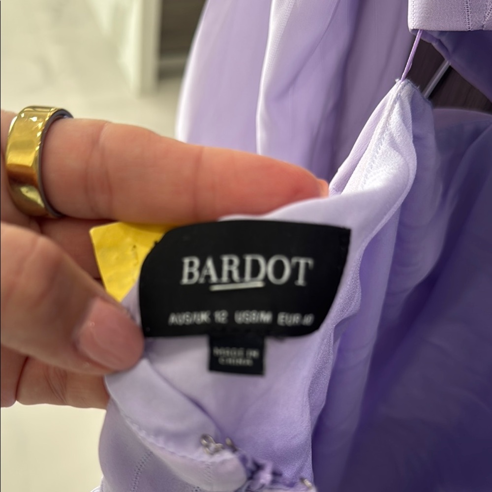 Bardot Purple Pleated Sundress with Bishop Sleeves - Picture 5 of 5
